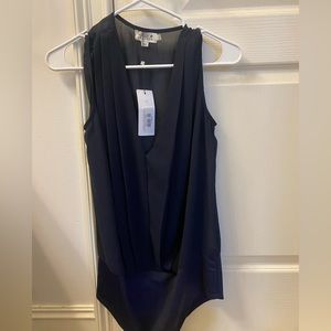 Molly Bracken v neck navy bodysuit NWT